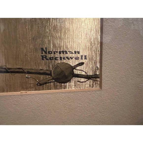 3 vintage Norman Rockwell Gold Foil Etching Suturday Evening Cover Art Posters - Picture 12 of 16